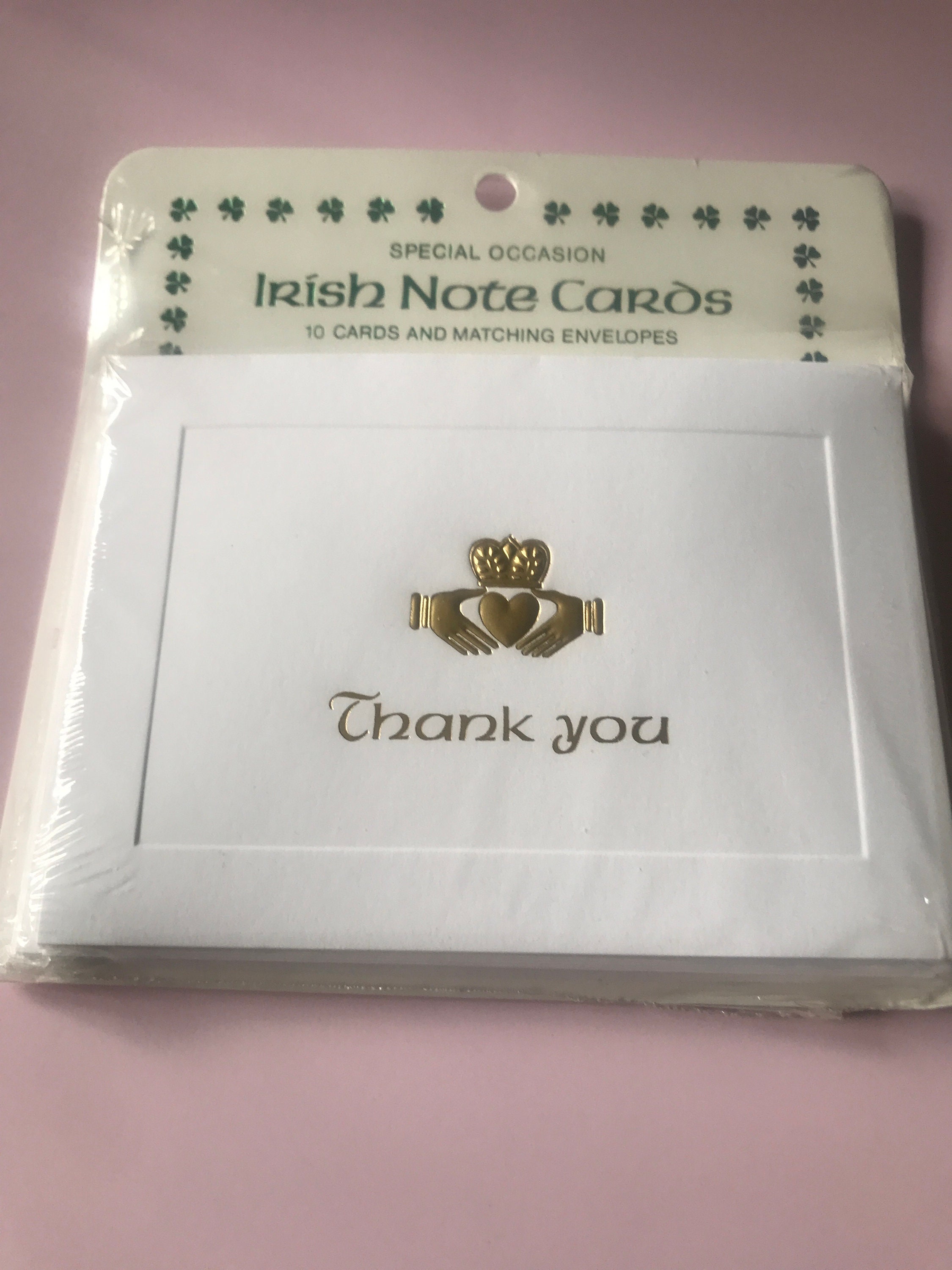 Coffret De 8 Cartes De Remerciement Vintage – Rose, Avec Enveloppes, Buzza (neuf)