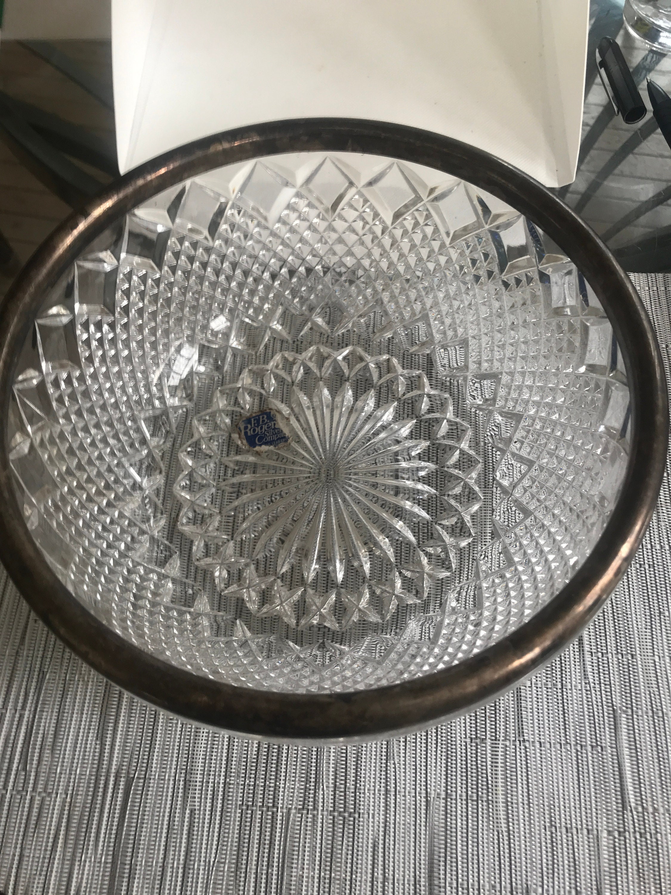 Fb Rogers Silver Co Crystal Bowl - Etsy