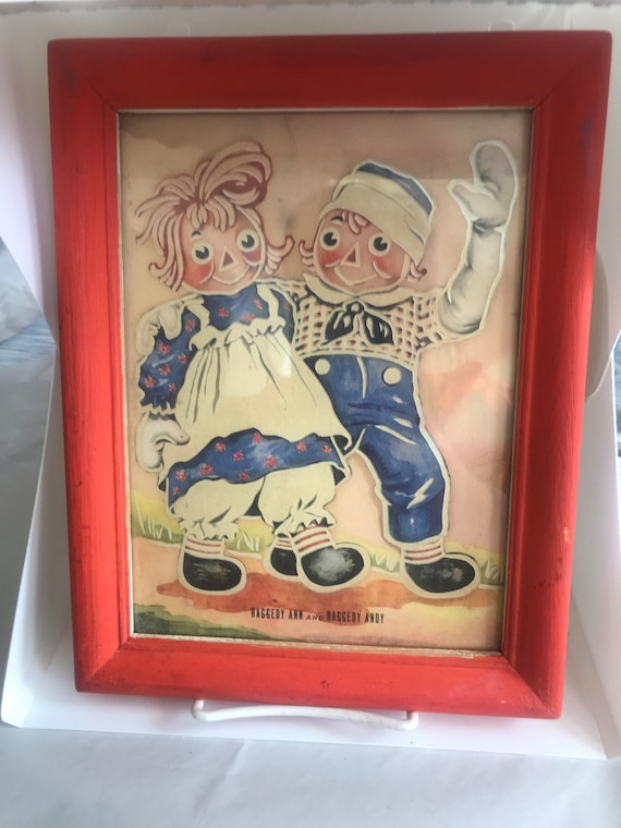 Vintage Raggedy Ann & Andy Framed Picture - Etsy