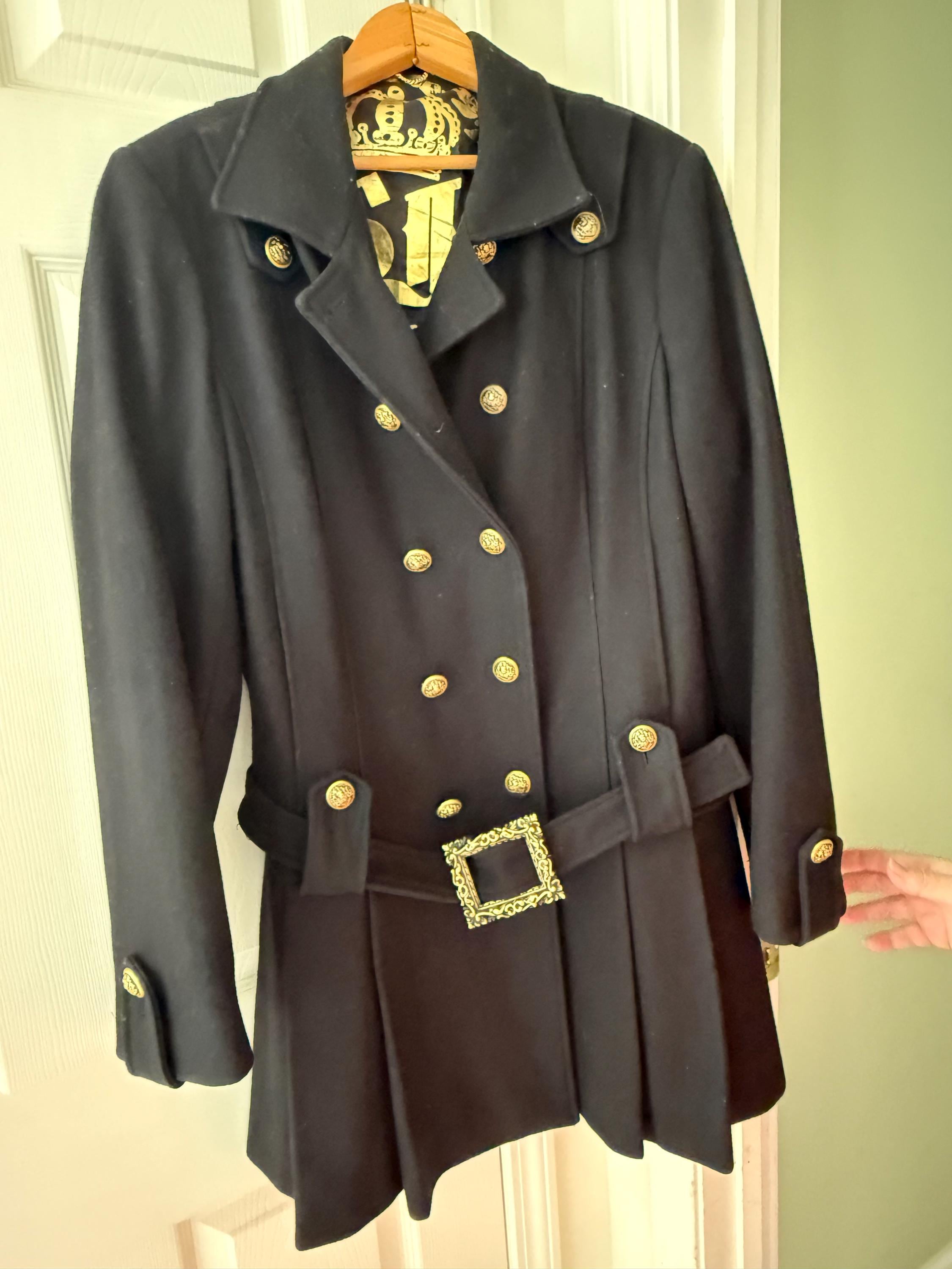 Guess Military Peacoat | 2000s Black Wool Gold Button Coat - Etsy