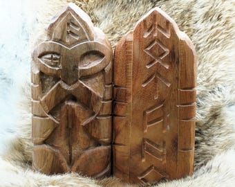 Wooden Norse God Altar Statue