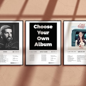 Escolha seu próprio pôster do álbum | pôster personalizado do álbum | Capa do álbum | pôster personalizado do álbum | Decoração de parede | Presentes musicais | Presente personalizado