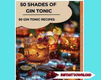 50 Best Gin Tonic Recipes - Digital Recipe Book - Bartender Journal - Gin and tonic - Signature Cocktail Recipes -  Party Cocktail Card