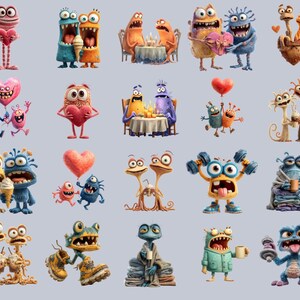 Discover the 130+ Quirky Funny Monster Clipart Bundle featuring silly monster stickers, goofy monster bundle PNGs, and cute monster graphics perfect for kids crafts, monster party clipart, and playful monster designs. Includes monster PNG, cartoon monster art, spooky cute monsters, digital monster PNGs, and colorful monster art for scrapbooking, planners, t-shirt designs, birthday invitations, DIY monster stickers, and print-on-demand projects.