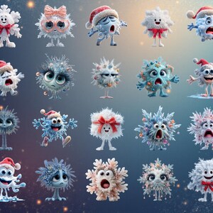 130+ funny quirky snowflakes clipart bundle featuring cute winter snowflake illustrations in high-resolution PNG format. Includes whimsical winter designs ideal for Christmas crafts, holiday cards, stickers, planners, and sublimation projects. This versatile snowflake PNG pack offers unique decorative elements perfect for DIY creators, digital projects, and print-on-demand products.