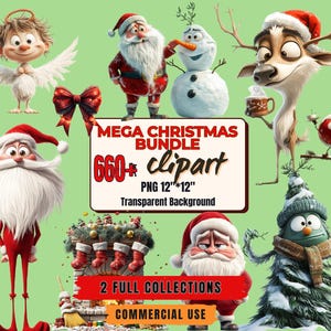 Plus de 660 images drôles originales de Père Noël et de cliparts de Noël festifs, fond transparent, parfait pour les travaux manuels des Fêtes des cliparts de vacances