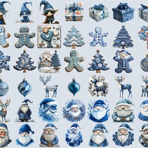 230+ Blue Christmas Clipart Bundle – Whimsical holiday elements in high-quality 10x10 inch PNGs, 300 DPI, with transparent backgrounds. Perfect for scrapbooking, DIY crafts, holiday cards, and digital designs. Instant download.
