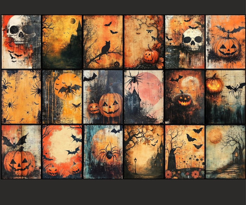 130+ Spooky Halloween Digital Paper Pack: Scrapbook & Journal ...