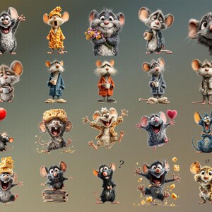 Discover 110+ Funny Quirky Mouse Clipart designs featuring adorable, silly, and cartoon-style mice perfect for creative projects. This cute mouse PNG bundle includes digital mouse art, printable mouse stickers and planner clipart ideal for POD designs, kids crafts, wall art, and scrapbooking. High-quality transparent PNGs bring playful charm to every DIY, printable, and digital creation.