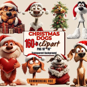 160+ Christmas Dog Clipart Bundle – Festive Dog PNG - Cute Holiday Dog Graphics PNGs Xmas Dogs Clipart Santa Dogs Bundle Christmas Dogs Art