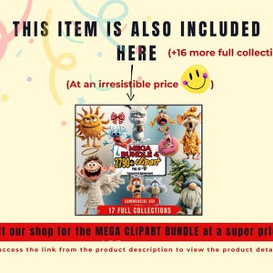 You can also find this full collection inside our Large 2790+ Quirky Mega Clipart Bundle, which includes an extensive range of themed graphics—such as quirky monsters, decorative bows, Christmas illustrations, winter designs, Easter bunny art, heart doodles, unicorn characters, and charming animal clipart.