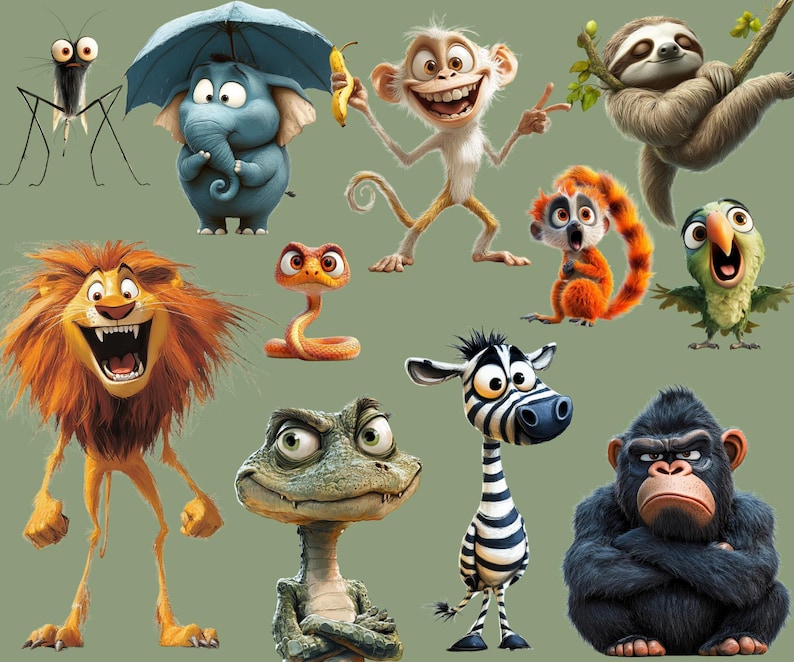 jungle clipart funny jungle art cute jungle png animal clipart set jungle animal art quirky jungle art jungle stickers jungle animals png cartoon jungle art jungle graphics cute jungle animals