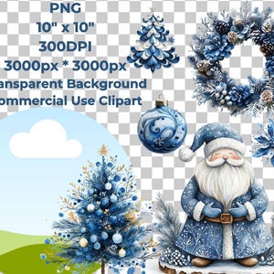 230+ Blue Christmas Clipart Bundle – Whimsical holiday elements in high-quality 10x10 inch PNGs, 300 DPI, with transparent backgrounds. Perfect for scrapbooking, DIY crafts, holiday cards, and digital designs. Instant download.