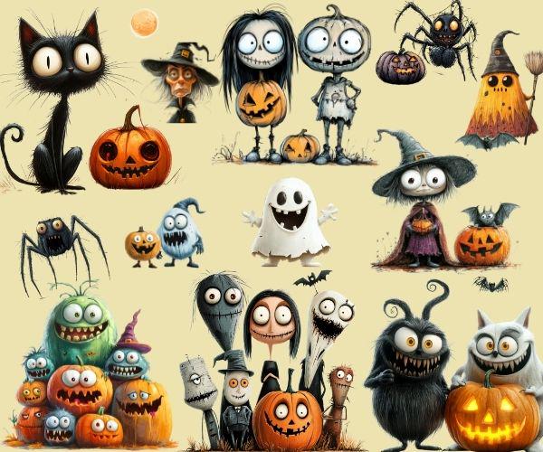 ハロウィン　10作品 410 種類の風変わりなハロウィーン クリップアート PNG メガ バンドル