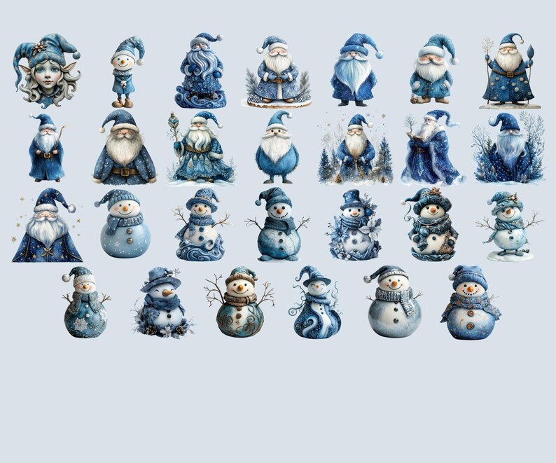 230+ Blue Christmas Clipart Bundle – Whimsical holiday elements in high-quality 10x10 inch PNGs, 300 DPI, with transparent backgrounds. Perfect for scrapbooking, DIY crafts, holiday cards, and digital designs. Instant download.