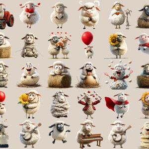 Best-selling 150+ quirky sheep stickers clipart bundle in high-quality PNG format! Featuring funny, cute, and silly sheep illustrations, perfect for scrapbooking, planners, print-on-demand, and creative projects. Instant download for endless fun!