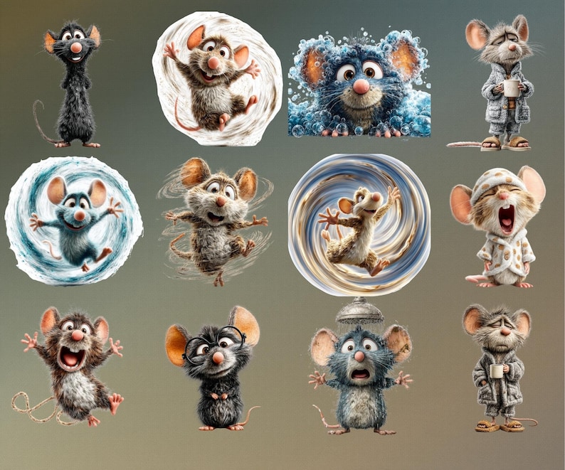 Discover 110+ Funny Quirky Mouse Clipart designs featuring adorable, silly, and cartoon-style mice perfect for creative projects. This cute mouse PNG bundle includes digital mouse art, printable mouse stickers and planner clipart ideal for POD designs, kids crafts, wall art, and scrapbooking. High-quality transparent PNGs bring playful charm to every DIY, printable, and digital creation.