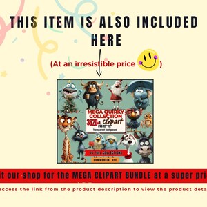1160+ Mega Clipart Bundle – Ocean Life Art Jungle Clipart Coffee Animals Donkey Thanksgiving Black Santa PNGs Quirky Clipart Funny Stickers