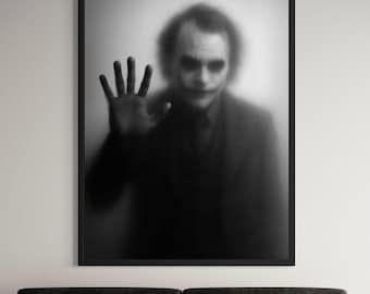 Joker Canvas Print: Shadows Behind Glass, Dark Villain Wall Art
