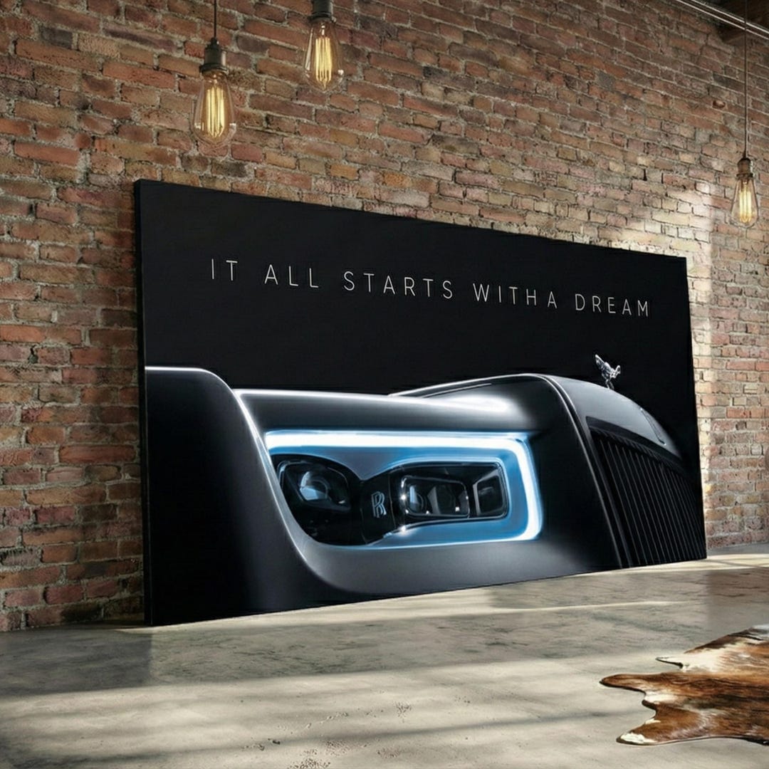 Rolls Royce Wall Art Luxury Car Canvas Motivational Quote Print ...