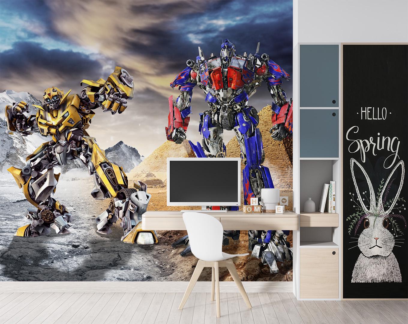Transformers Wall Mural for Kids Room Robot Wallpaper Peel and Stick ...