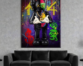 Abstract Graffiti Canvas Art: Urban Street Art Poster for Teen Room