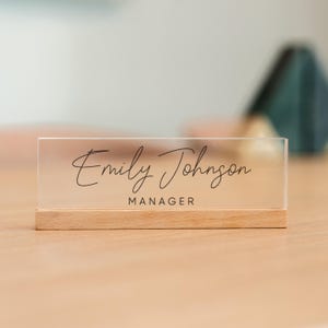 Personalized Acrylic Name Block, Teacher Desk Name Plate, Office Name Plate, Business Gift, Custom Office Decor, Minimalist Desk CEO Sign