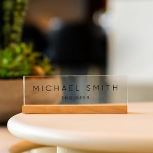 Desk Name Plate For Man Title Office Accessories Desk Gifts For Director Minimal Desk Name Plate Custom Office Sign Name Title Sign For Boss