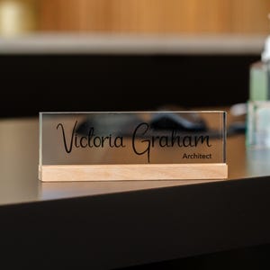 Gift For Boss Custom Desk Sign Minimal Plaque Cubicle Plate For Him Custom Acrylic Gifts Personalized Office Decor Name Block For Men Desk