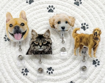 Personalized Pet Badge Reels: Custom Acrylic ID Holders for Healthcare and Vet Professionals