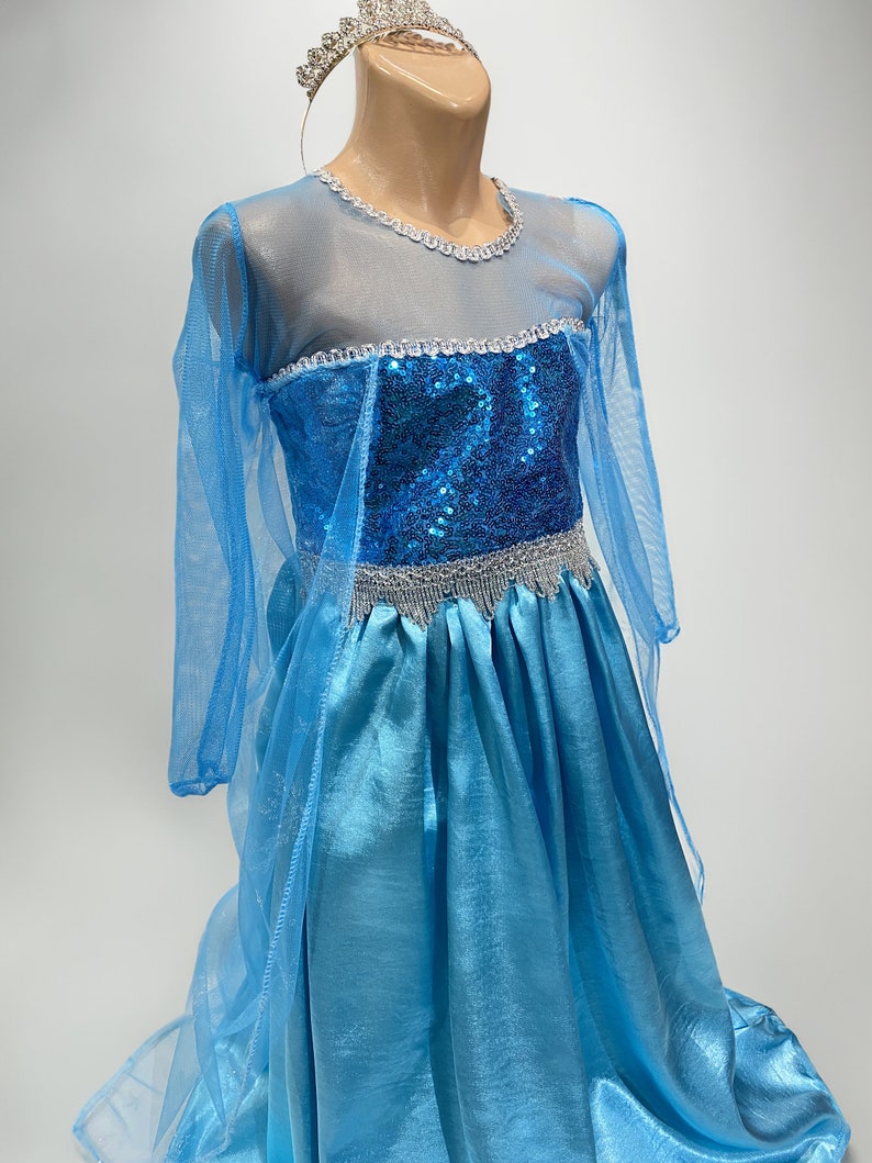 Frozen Dress I Elsa Dress I Princess Dress I Girls Birthday Dress I Elsa Party Outfit I Elsa Cosplay I Kids Party Costume I Blue Tulle Dress zdjęcie 3