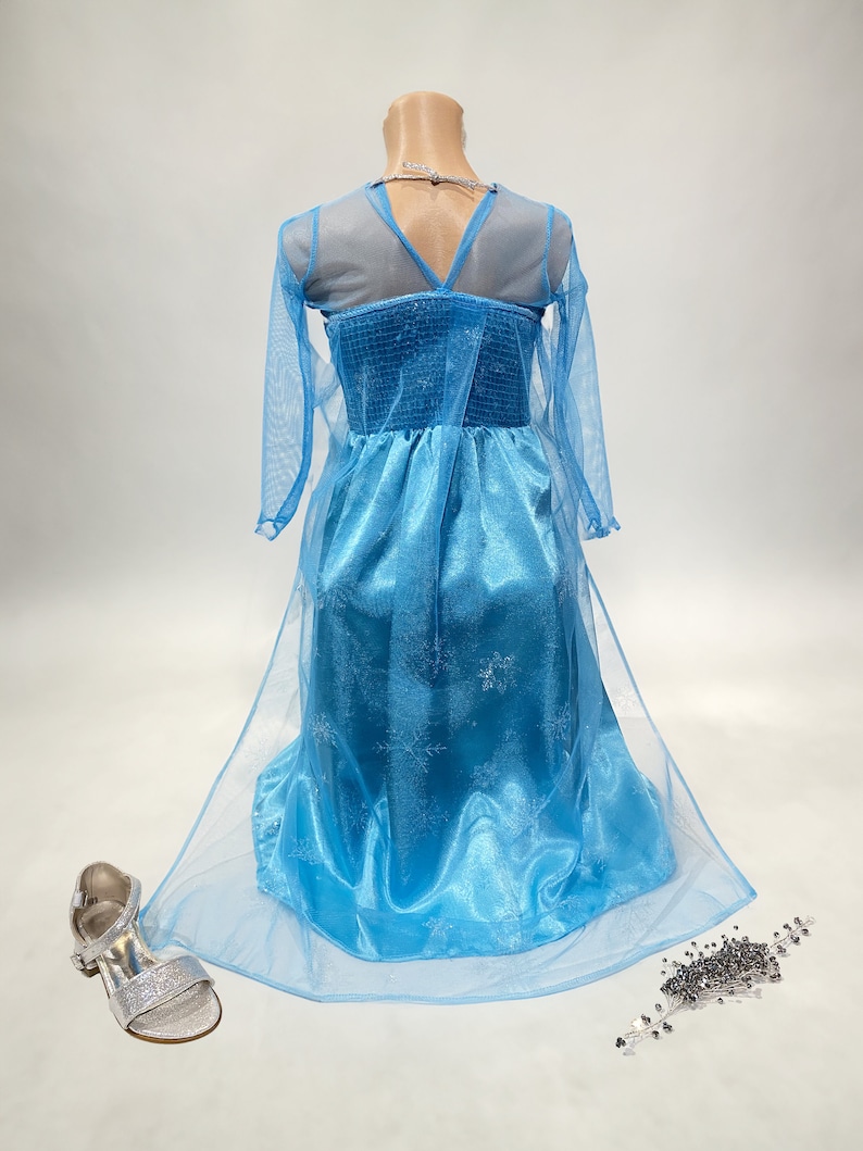 Frozen Dress I Elsa Dress I Princess Dress I Girls Birthday Dress I Elsa Party Outfit I Elsa Cosplay I Kids Party Costume I Blue Tulle Dress zdjęcie 2