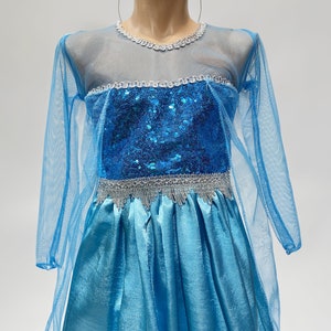 Frozen Dress I Elsa Dress I Princess Dress I Girls Birthday Dress I Elsa Party Outfit I Elsa Cosplay I Kids Party Costume I Blue Tulle Dress zdjęcie 5