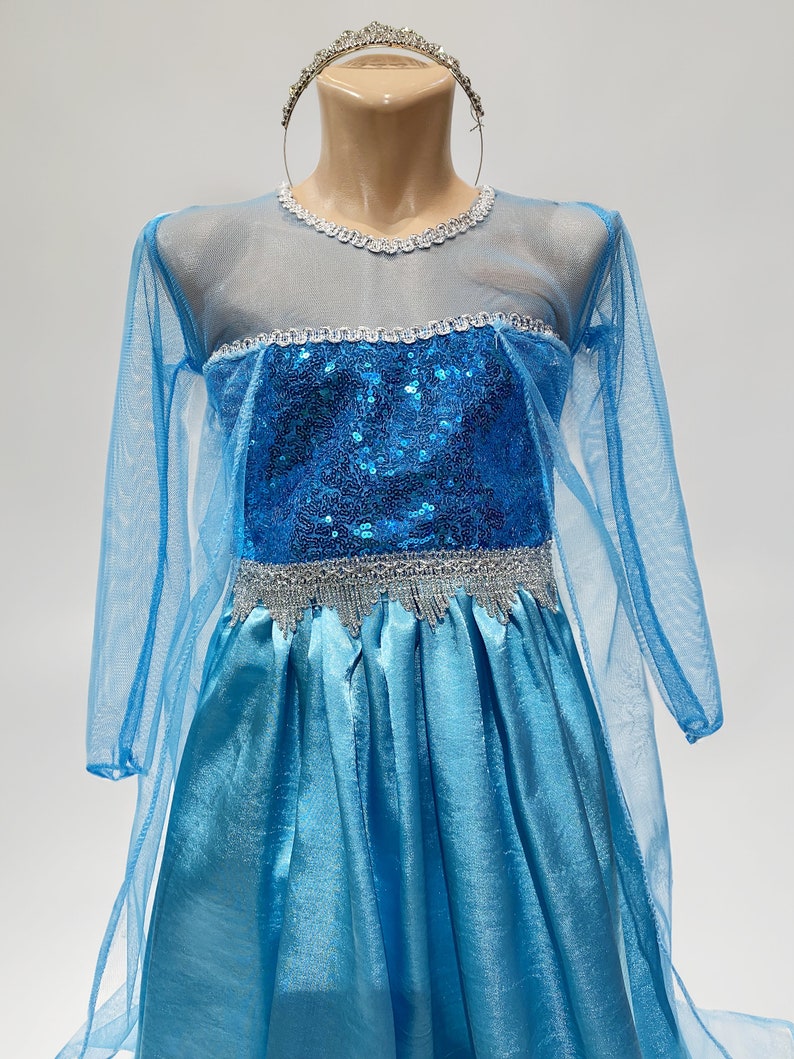 Frozen Dress I Elsa Dress I Princess Dress I Girls Birthday Dress I Elsa Party Outfit I Elsa Cosplay I Kids Party Costume I Blue Tulle Dress zdjęcie 5