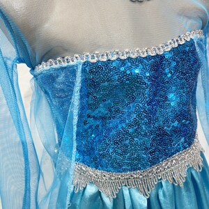 Frozen Dress I Elsa Dress I Princess Dress I Girls Birthday Dress I Elsa Party Outfit I Elsa Cosplay I Kids Party Costume I Blue Tulle Dress zdjęcie 6