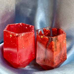 Vase, pot, porte-stylos, organisateur bureau - hexagone en résine