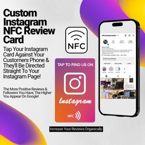 Tarjeta de Instagram NFC de doble cara / Toca para tu página de Instagram