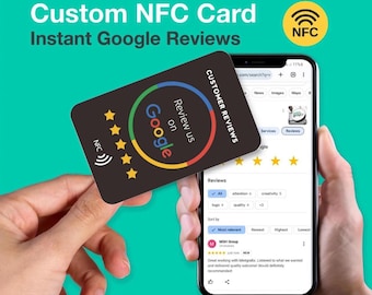 Double Sided NFC Google Review Card | Get More Reviews | Tap & Leave A Review Instantly!