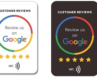 Double Sided NFC Google Review Card | Get More Reviews | Tap & Leave A Review Instantly!