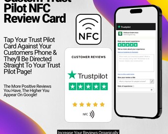 Double Sided NFC TrustPilot Review Card | Get More Reviews | Tap & Leave A Review Instantly!