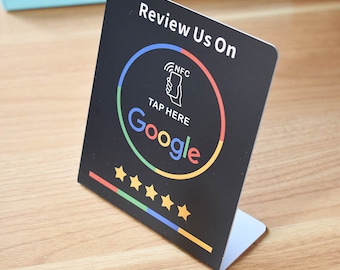 NFC Google Stand | Black | Tap To Leave A Review