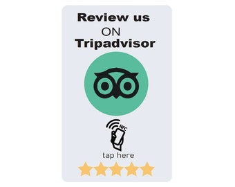 Double Sided NFC TripAdvisor Review Card | Get More Reviews | Tap & Leave A Review Instantly!