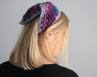 Crochet bandana, crochet headband, cottagecore bandana, crochet hair scarf, boho bandana, crochet kerchief, crochet head scarf, gift for her