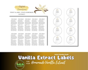Printable Labels for Your Homemade Vanilla Extract