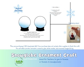 Snowglobe Printable Ornament Photo Craft (Background Only)