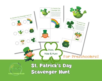 Printable St. Patrick's Day Scavenger Hunt for Preschoolers