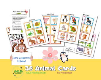Printable Animal Cards for Preschoolers