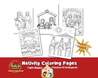 Nativity Coloring Pages for Preschool & Kindergarten