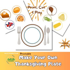 Make Your Own Thanksgiving Plate Printable for Preschool and Toddler - Etsy