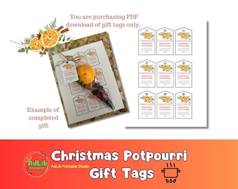 Gift Tags for Christmas Simmering Potpourri Gift